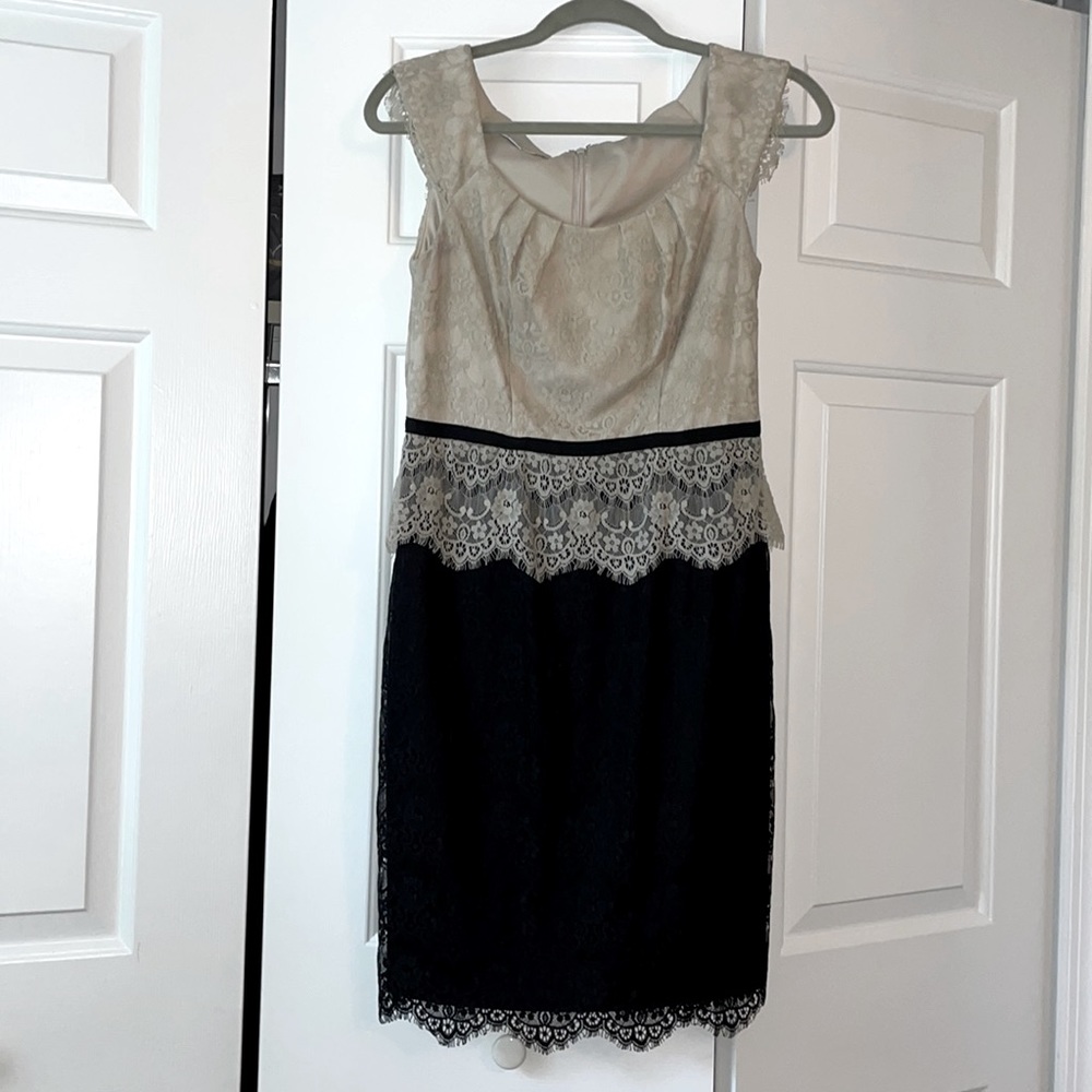 Women’s Black & Tan Cocktail dress in Lace Size 8